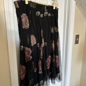 Black Floral Skirt